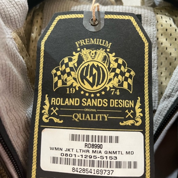 Roland Sands Designs RSD Mia Leather Motorcycle Jacket Gunmetal Women's Medium - Picture 7 of 8